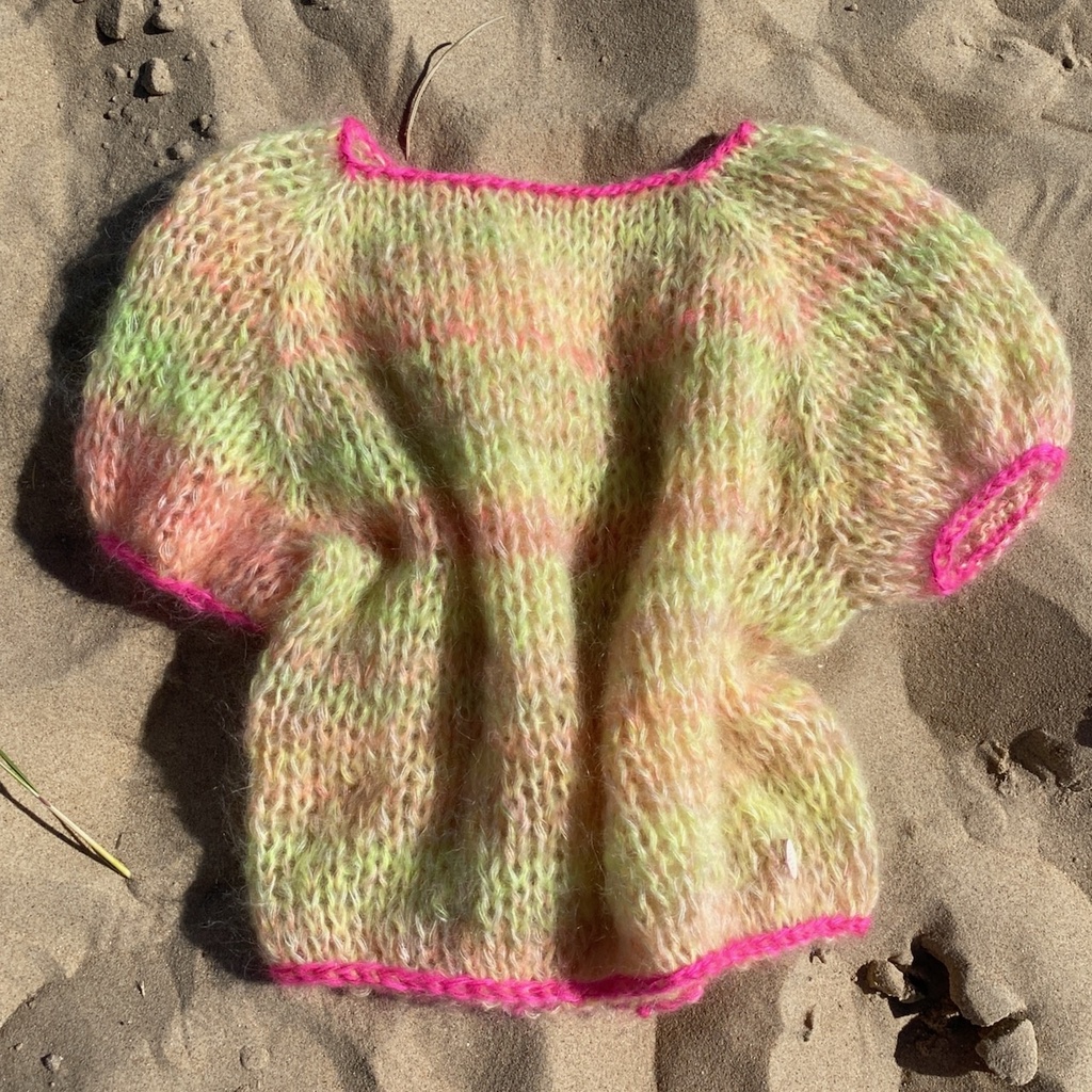 Poppy cropped top - Multi - Fluo pink - Size S/M