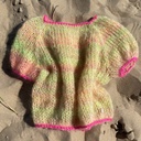 Poppy cropped top - Multi - Fluo pink - Size S/M