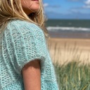 Hana cropped sleeveless cardigan - Blue w multicolor sequins