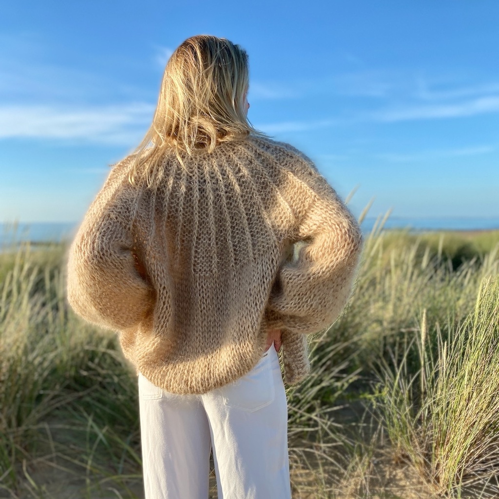 Camelia Cardigan - Camel w Lurex - Size S/M