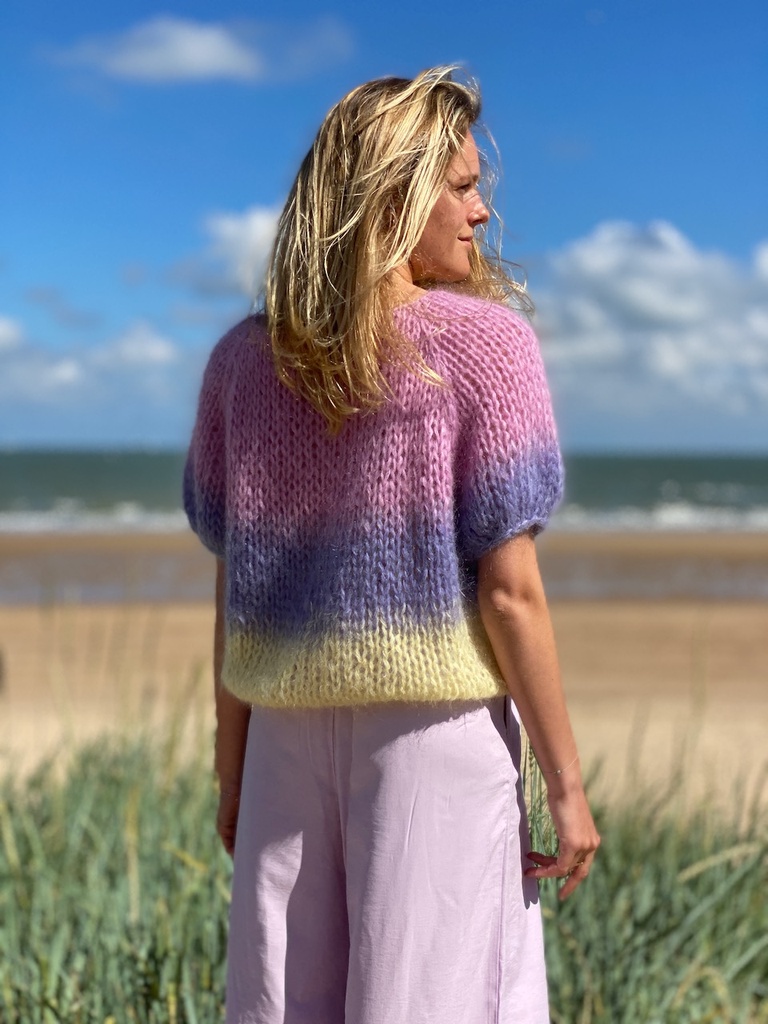 Poppy cropped top - Ombré - Rose/Mauve/Yellow - Size S/M