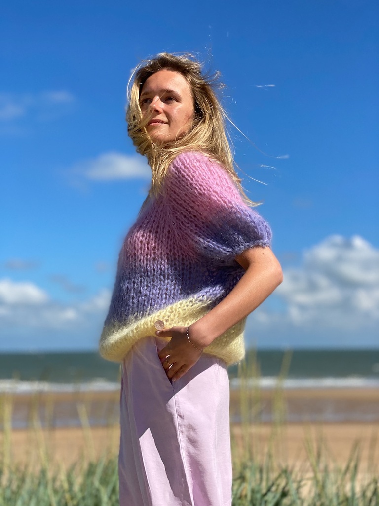 Poppy cropped top - Ombré - Rose/Mauve/Yellow - Size S/M