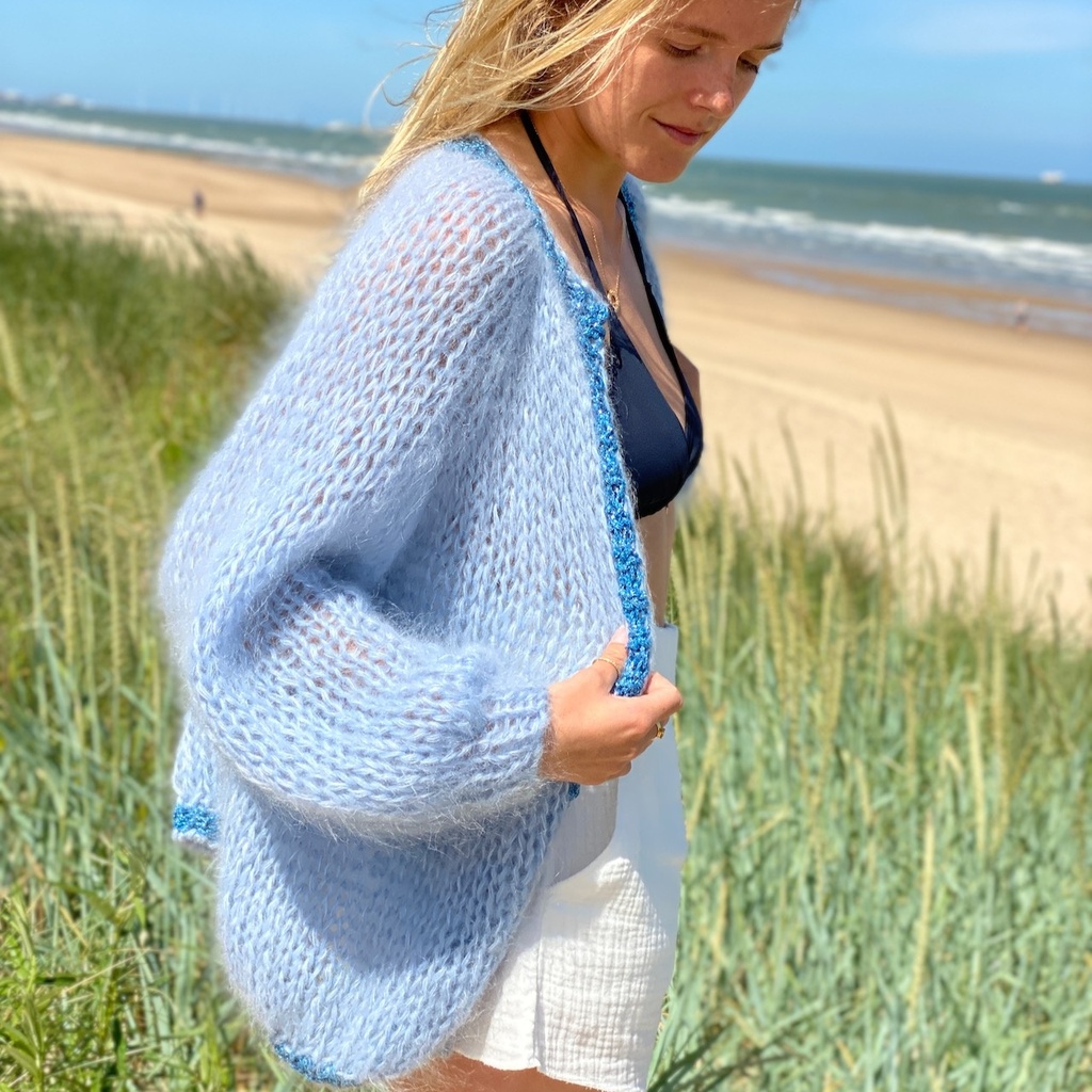 Paulette Cardigan - Blue/Lurex - Size S/M