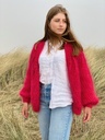 Camelia Cardigan - Uni Fuchsia/Red melange