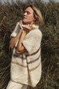 Babette turtle neck Tunic - Cream White - Beige/light brown stripes