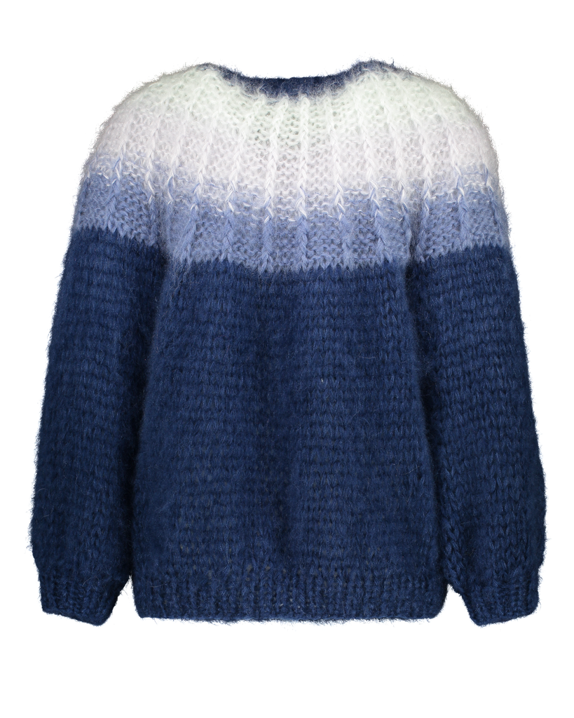 Camelia Cardigan - Ombre Royal Blue - Seafoam/Grey/Blue grey