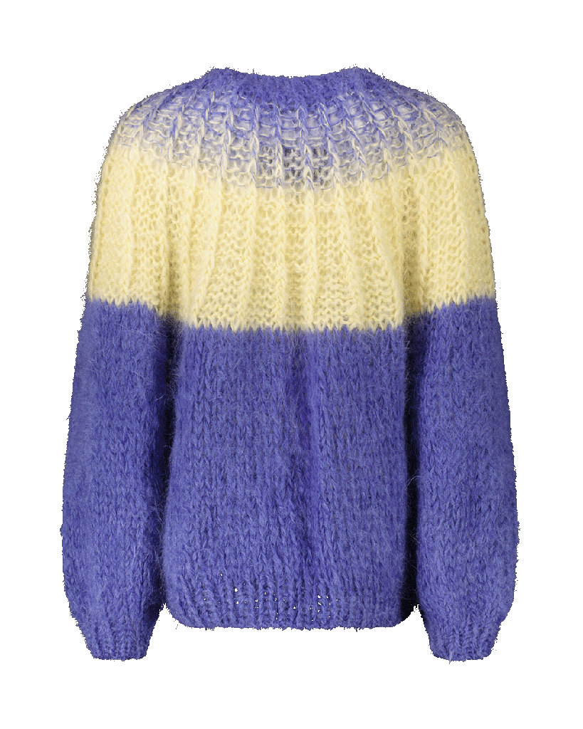 Camelia Cardigan - Ombre Mauve - Soft Yellow