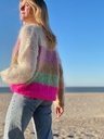Juliette striped sweater - Cream/camel/Fluo