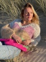 Juliette striped sweater - Cream/camel/Fluo