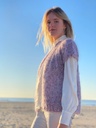 Hana cropped sleeveless cardigan - Lilac speckles