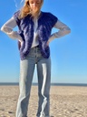 Hana cropped sleeveless cardigan - Mauve blue speckles