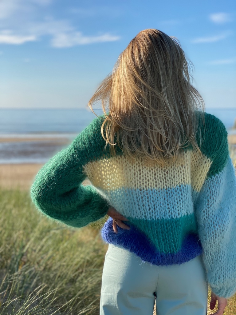 Amber striped sweater - Green/Blue/Cobalt