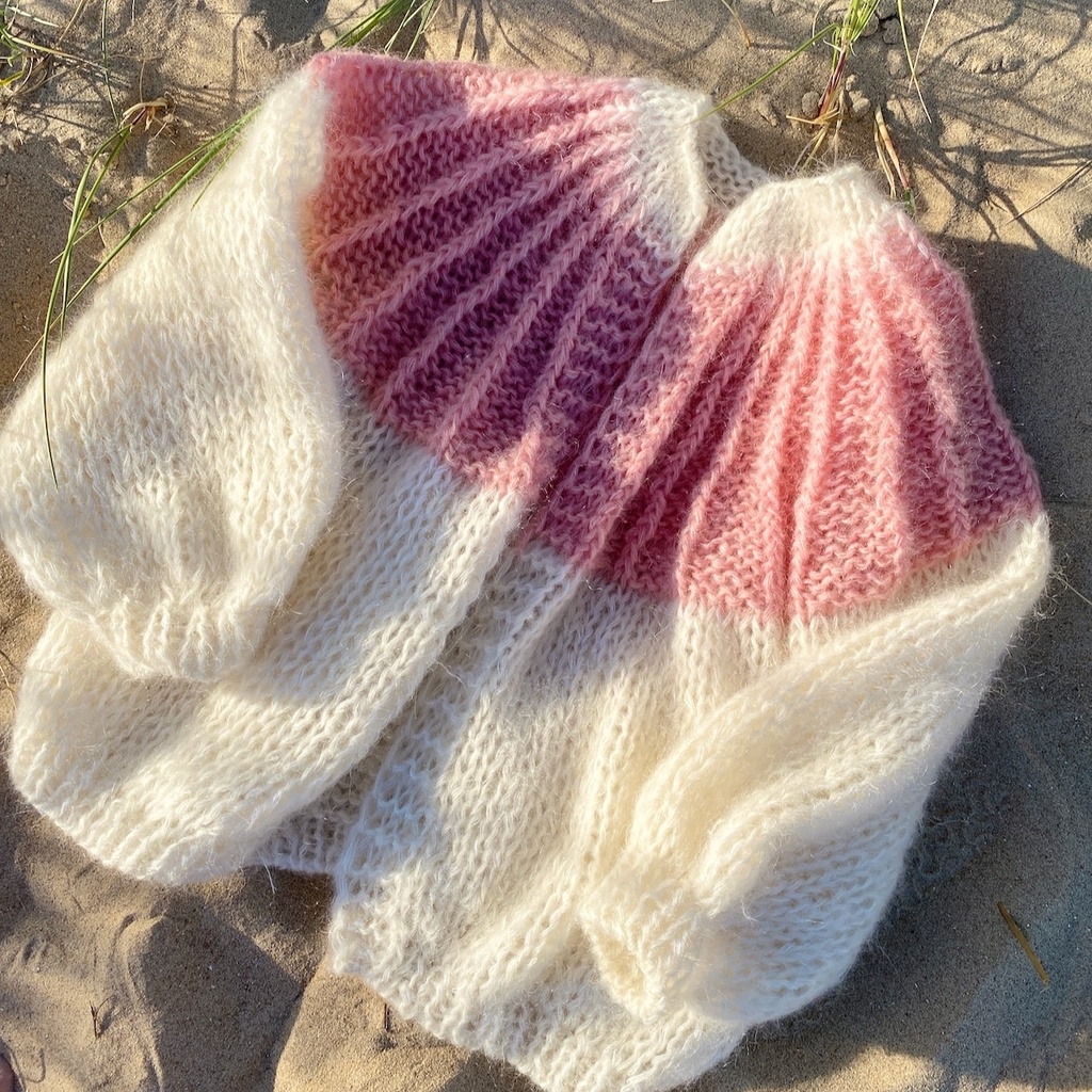 Camelia Cardigan - Ombre Cream - Rose