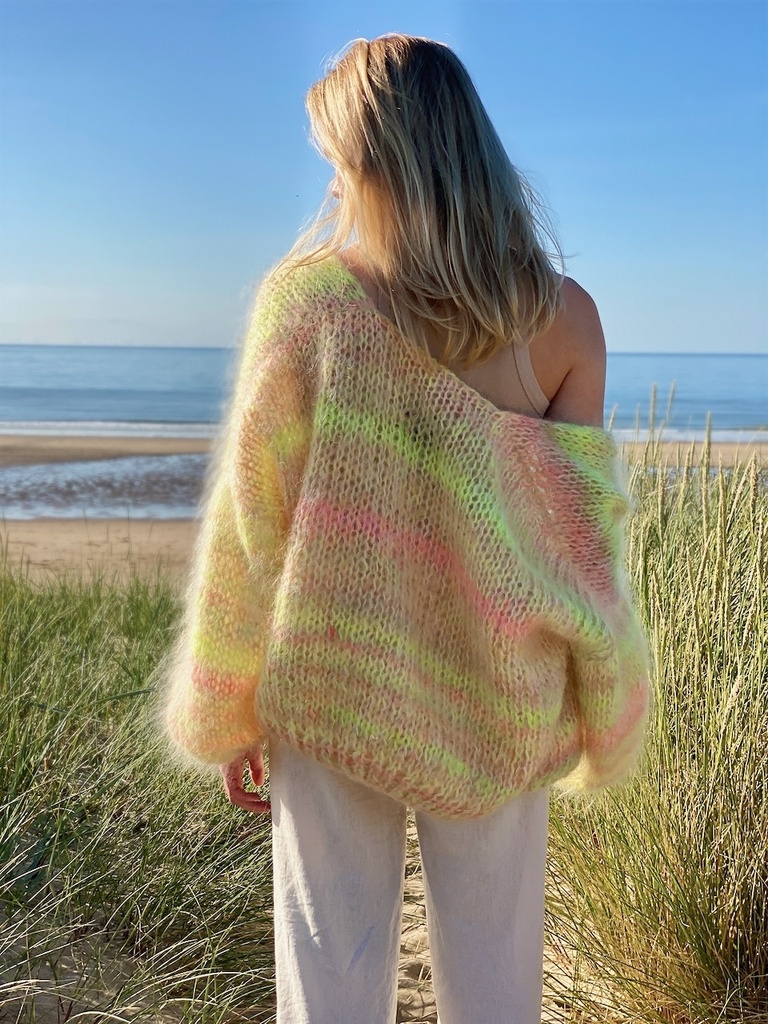 Rosie Cropped Cardigan - Multi - Fluo pink - Size S/M